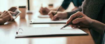 Close up group employees works with business documents business concept 160672